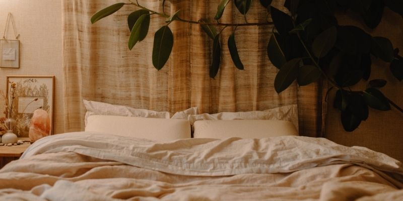 Cozy, organized bedroom.