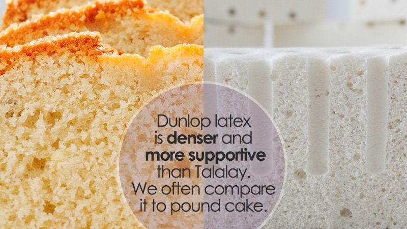 Dunlop latex is similar to pound cake