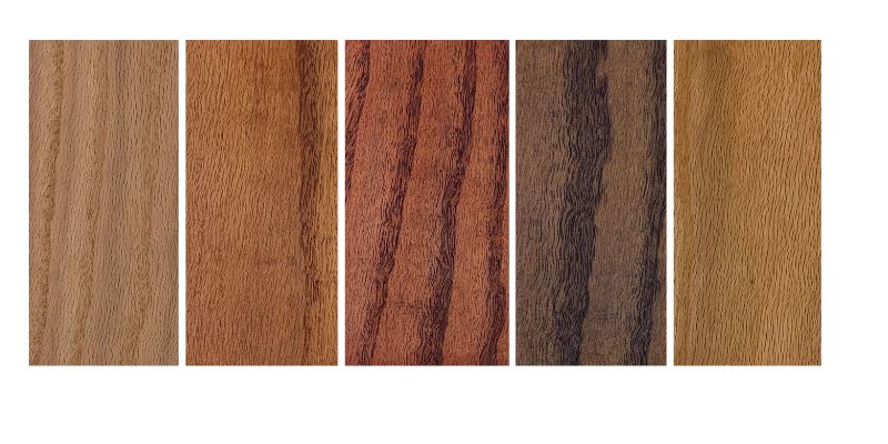 Red oak stain swatches.