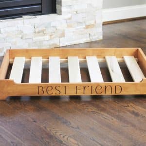 Natural Dog Platform Bed - Savvy Doggy Platform Bed With Best Friend Inscription