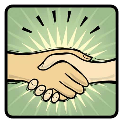 Shaking hands after a done deal